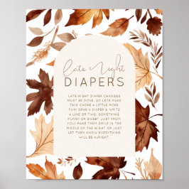 Póster Ducha de bebé Otoño Duerme con los Pañales