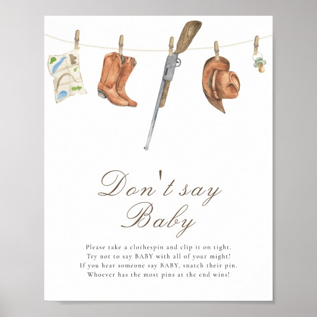 Póster Ducha de bebé para cazador - No digas bebé (Frente)