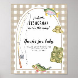 Póster Ducha de bebé para pescador - libros para bebé