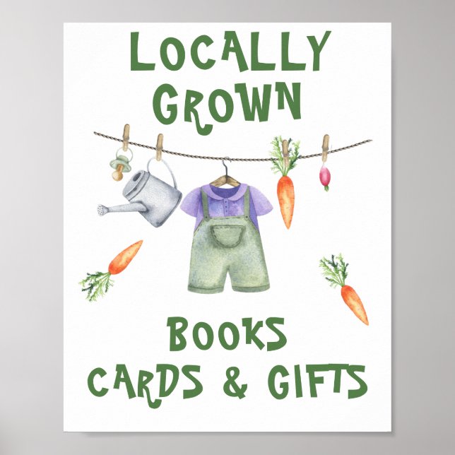 Póster Ducha de bebé para vegetarianos - libros, tarjetas (Frente)