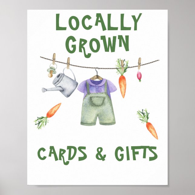 Póster Ducha de bebé para vegetarianos - tarjetas y regal (Frente)