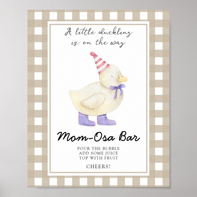 Póster Ducha de bebé pato - bar Momosa (Frente)