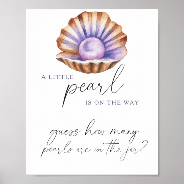 Póster ducha de bebé perlas Adivinen cuántas perlas (Frente)