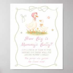 Póster Ducha de bebé Pink Silly Goose Que tan grande est