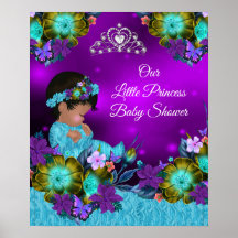Ducha de Bebé Princesa Azul Teal Morado Niña 2