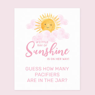 Póster Ducha de bebé Rayo de sol ¿Cuántos chupetes?