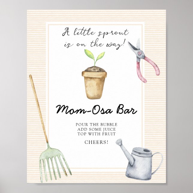 Póster Ducha de bebé Sprout - barra Momosa (Frente)