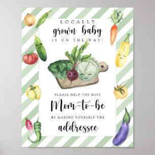Póster Ducha de bebé vegetariana - Ayuda a la futura mamá