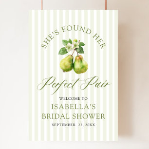 Póster Ducha de Boda Perfecta Pareja Gingham Verde Modern