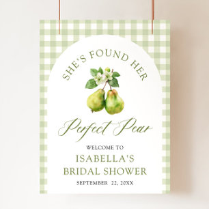 Póster Ducha de Boda Perfecta Pera Verde Cuadros Moderna