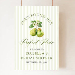 Póster Ducha de Boda Perfecta Pera Verde Cuadros Moderna