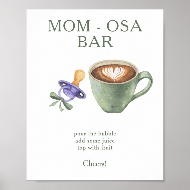 Póster Ducha de café para bebé Momosa bar (Frente)