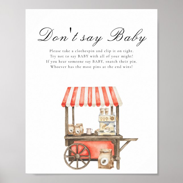 Póster Ducha de café para bebé - No digas bebé (Frente)