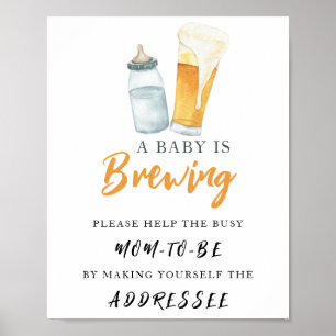 Póster Ducha de cerveza para bebé - Ayuda a la futura mam
