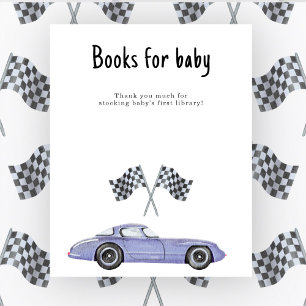 Póster Ducha de coche de carreras Libros para bebé