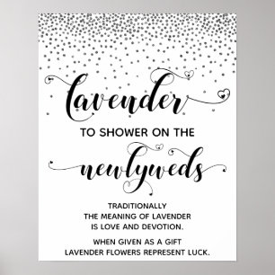 Póster Ducha de corazón de confetti plateado con Rótulo L