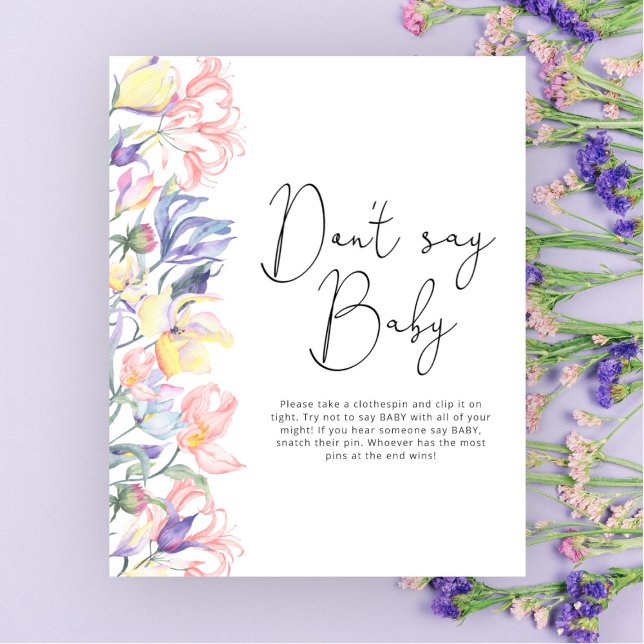 Póster Ducha de flores silvestres para bebé No digas bebé (Subido por el creador)