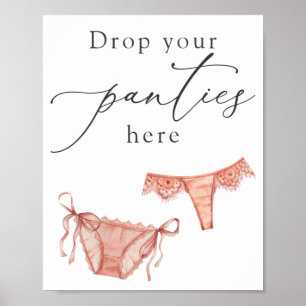 Póster Ducha De Lingerie Deja Tus Panties Aquí Rótulo