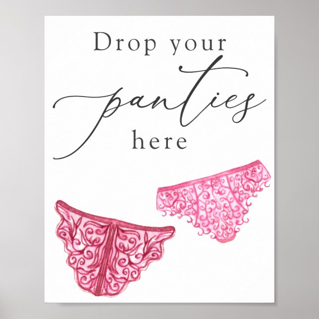 Póster Ducha De Lingerie Deja Tus Panties Aquí Rótulo (Frente)