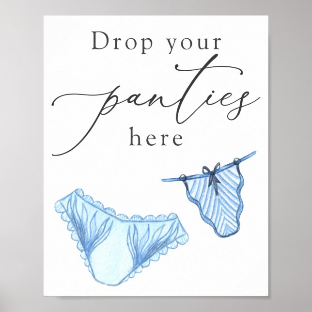 Póster Ducha De Lingerie Deja Tus Panties Aquí Rótulo (Frente)