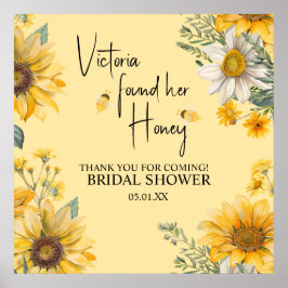 Póster Ducha de Novia Abeja de Miel Simple Ella Ha Encont