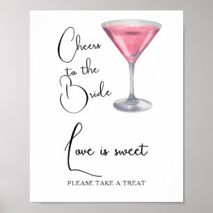 Póster Ducha de novia cóctel El amor es dulce
