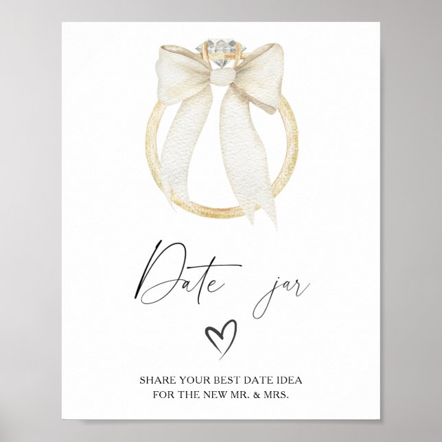 Póster Ducha de novia con arco iris Cita ideas de noche (Frente)