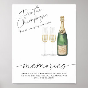 Póster Ducha de novia con champán - recuerdos con la novi