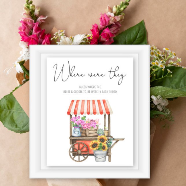 Póster Ducha de novia con tema de carrito de flores. Dónd (Subido por el creador)