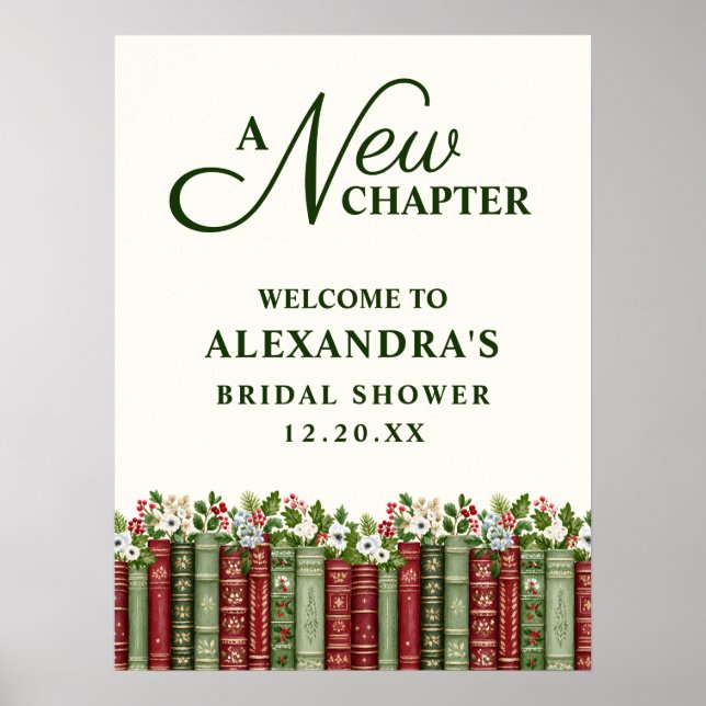 Póster Ducha de Novia con Tema de Libro de Navidad 'Un Nu (Frente)