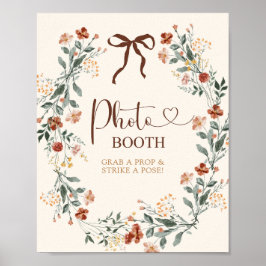 Póster Ducha de Novia Coquette Bow Flor Silvestre de Otoñ