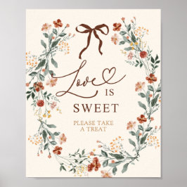 Póster Ducha de Novia Coquette Bow Otoño Flor Silvestre
