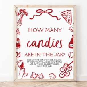 Póster Ducha de Novia de Adivina Cuántos Dulces Italianos