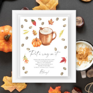 Póster Ducha de novia de café y calabaza Juego de poner u