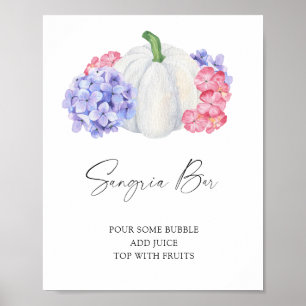 Póster Ducha de novia de calabaza blanca - bar de sangría