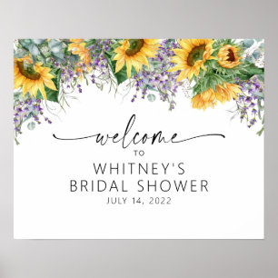 Póster Ducha de Novia de Girasoles, Bienvenida a la ducha