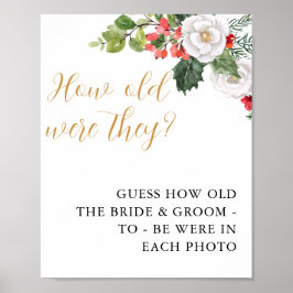 Póster Ducha de Novia de Navidad de Invierno Cuántos Años