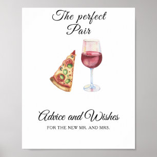 Póster Ducha de novia de pareja perfecta - Deseos para re