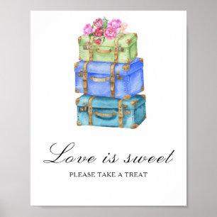 Póster Ducha de novia de viaje El amor es dulce