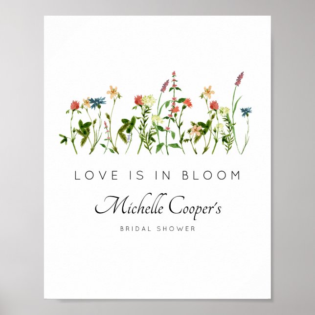 Póster Ducha de Novia 'El Amor está en Flor' (Frente)