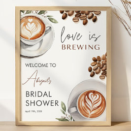 Póster Ducha de novia en café - Bienvenida 16x20