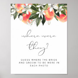 Póster Ducha de Novia en SAVANNAH Melocotón Adivina Dónde