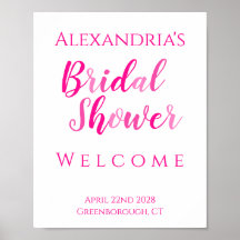 Ducha de novia Fiesta moderno rosa caliente Poster