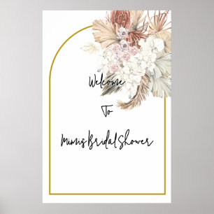 Póster ducha de novia floral