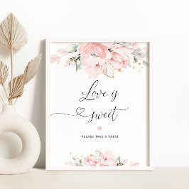 Póster Ducha de novia floral de Rubor El amor es un Poste