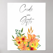Ducha de Novia Floral Naranja - Tarjetas y Regalos