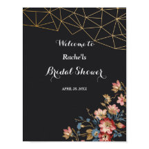 Ducha de novia geométrica de oro