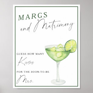 Póster Ducha de novia Margarita Cuántos besos