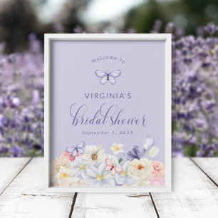 Póster Ducha de Novia Mariposa