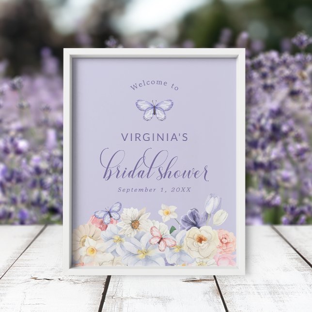 Póster Ducha de Novia Mariposa (Butterfly Bridal Shower Poster
)